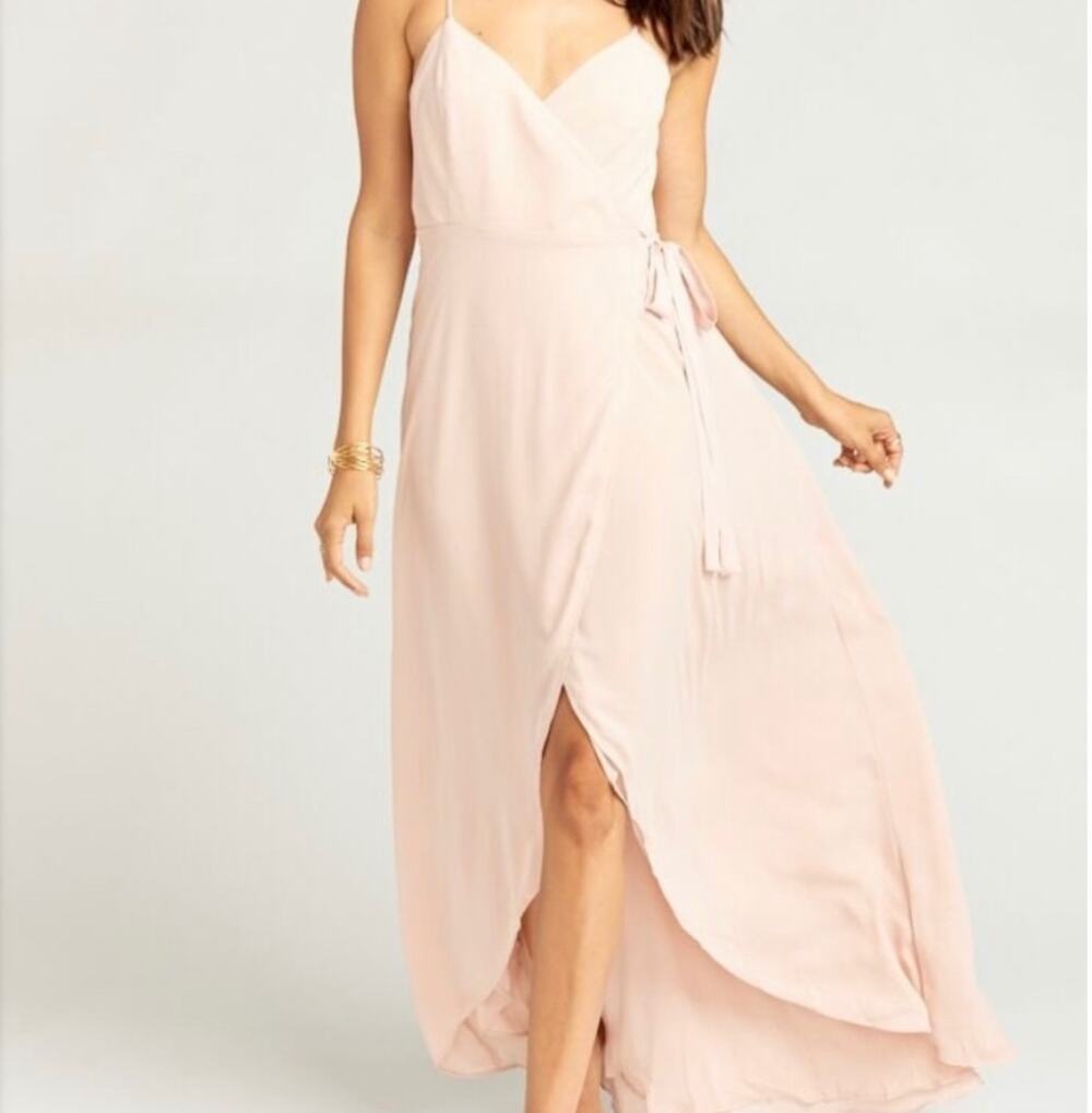Show Me Your MuMu Mariah Wrap thin strap v-neck party barbiecore Dress Large